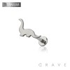 IMPLANT GRADE TITANIUM THREADLESS PUSH IN DINOSAUR TOP LABRET